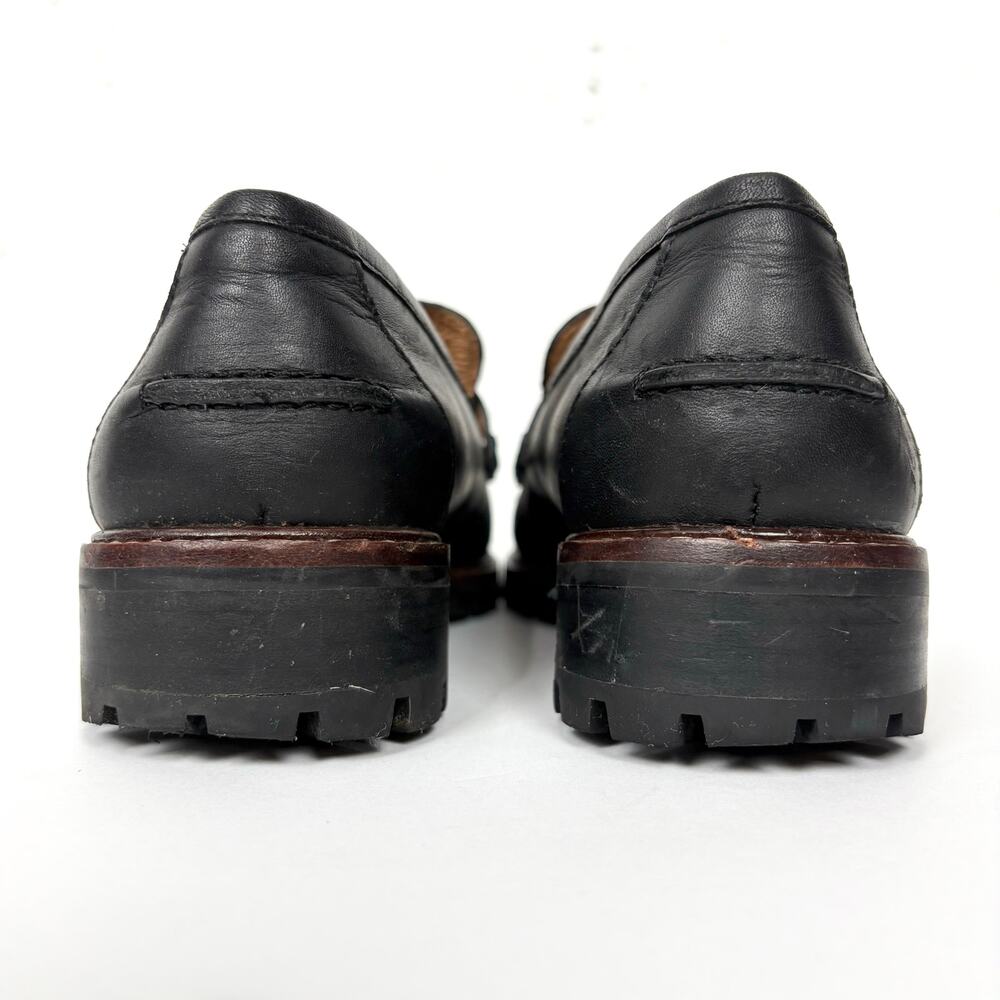 Madewell Womens Corinne Lugsole Classic Penny Loafers True Black Leather Size 7 - Picture 3 of 11